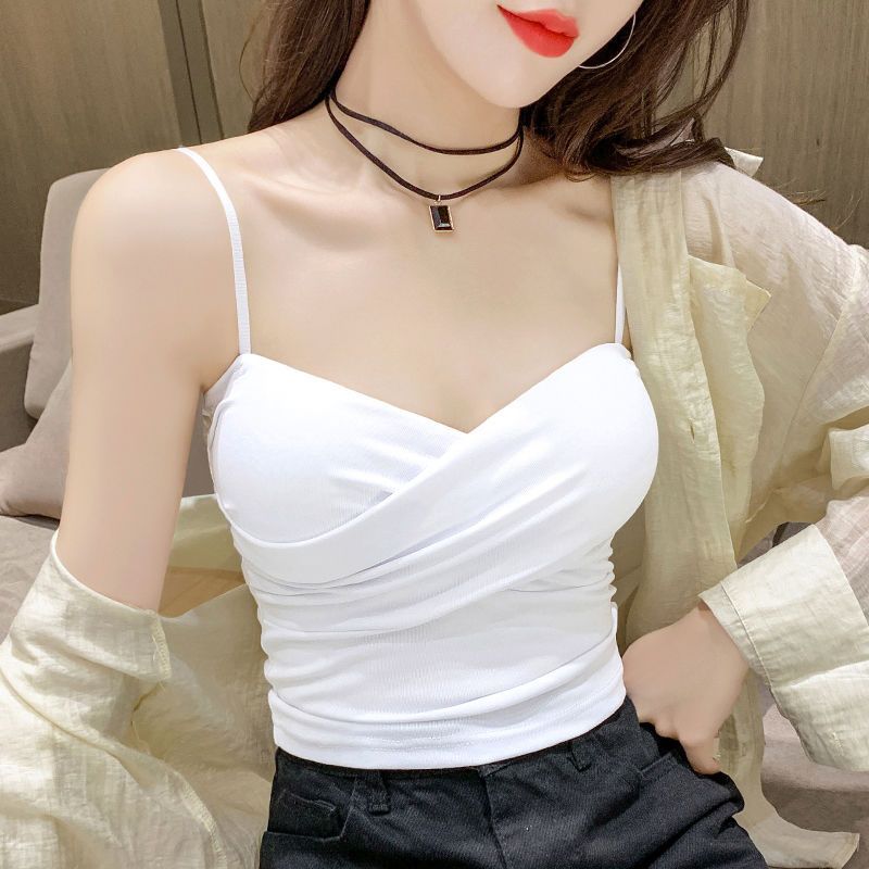 吊带背心女2025新款韩版内搭修身短款打底衫外穿性感抹胸露肩上衣