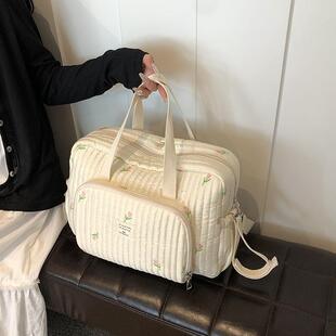 潮童包包手拎包碎花帆布母婴包轻便大容量妈咪包亲子外出旅游包潮