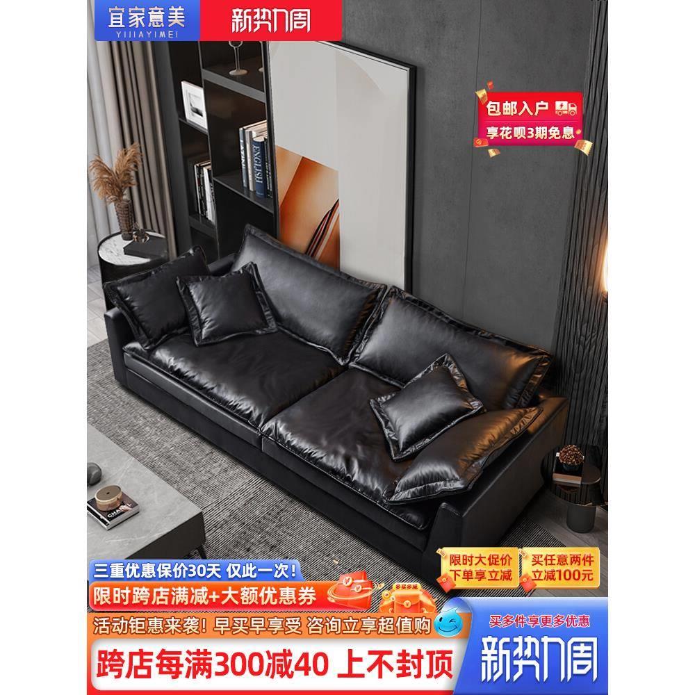 轻奢现代简约布艺沙发客厅大小户型乳胶三人位免洗北欧科技布沙发