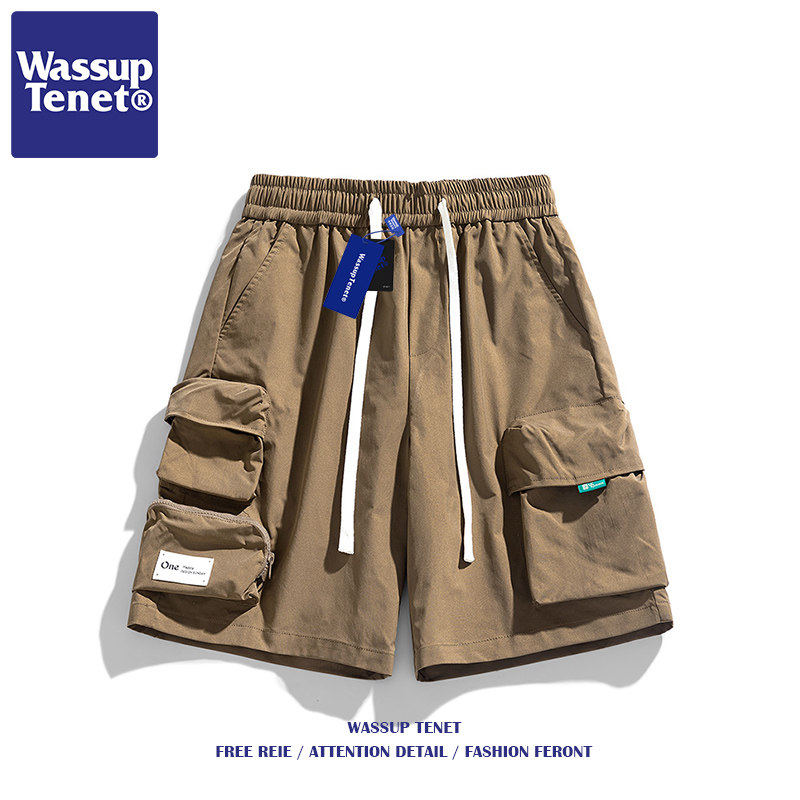 Wassup tenet夏季港风新款工装短裤男装潮牌宽松情侣休闲五分裤子