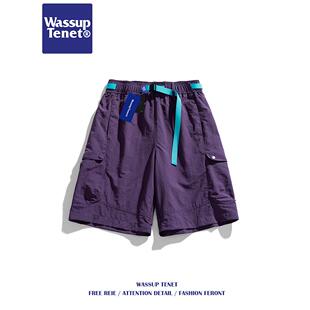 tenet美式 百搭复古五分裤 休闲宽松速干情侣短裤 新款 男夏季 Wassup