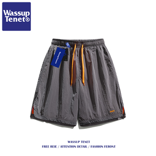 男士 休闲多巴胺情侣短裤 夏季 新款 Wassup 百搭复古五分裤 tenet美式
