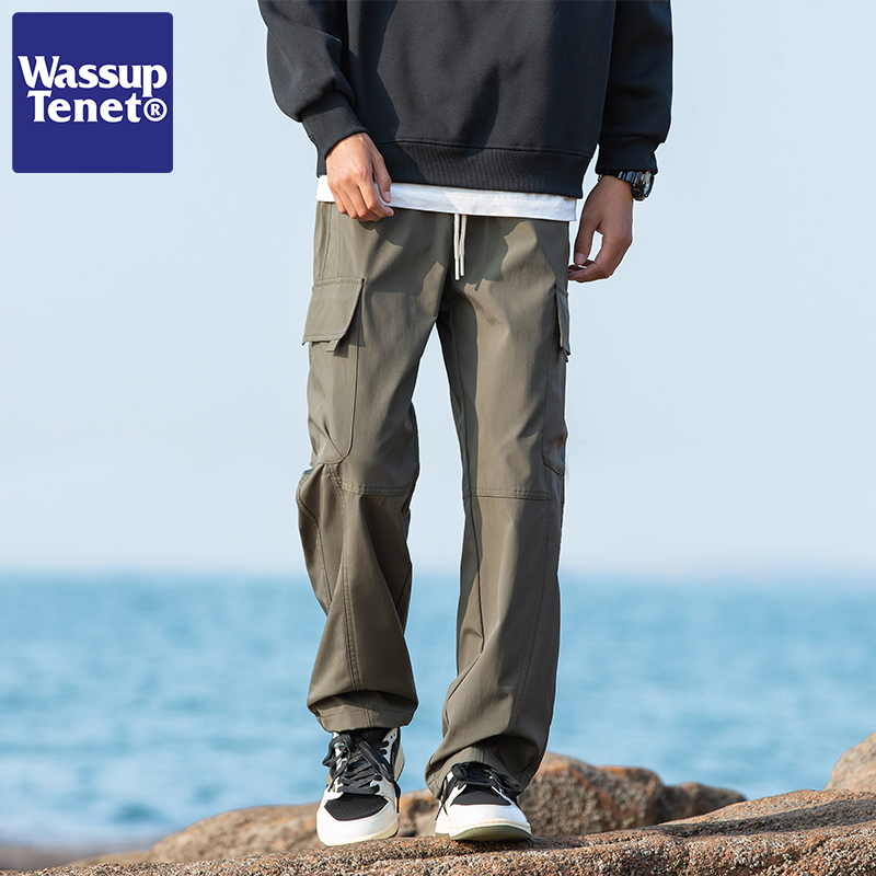 wasupten潮牌直筒工装裤