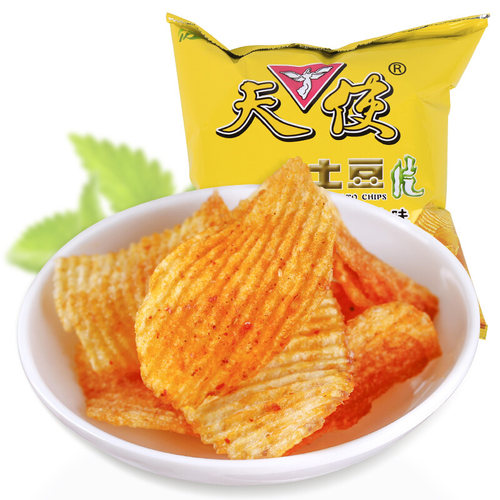天使土豆片经典薯片椒香麻辣味香辣休闲膨化食品袋装怀旧小吃零食