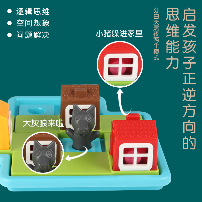 速发三只小猪桌游儿童空间宝宝逻辑思维训练益智类玩具智力桌面