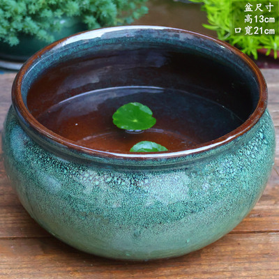 速发手复工古粗陶无孔花盆陶罐水培创意铜钱草盆水仙花盆碗莲盆鱼