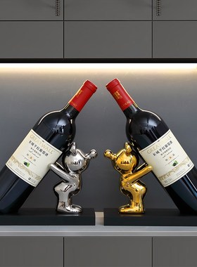 速发创意玄关家居客厅摆件红酒架饰柜摆设餐边柜装酒品新居礼物