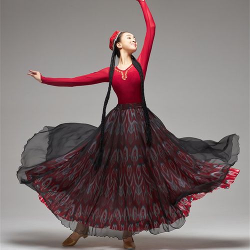 速发新疆舞蹈演出服学生成考表演服装习吾尔族练维练功艺人考级