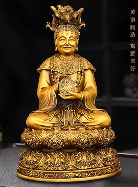 速发黄铜无生老母无铜纯铜无极老母瑶池金母件像家用供养摆声老母