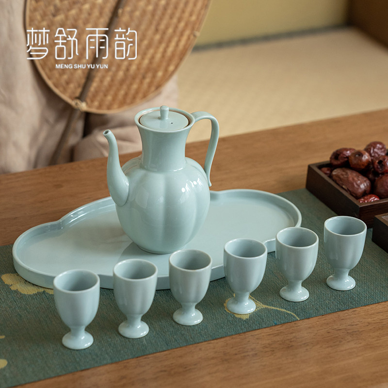 速发仿式档子青酒具酒壶陶瓷套装中宋白酒复古风酒壶分酒壶高梅礼