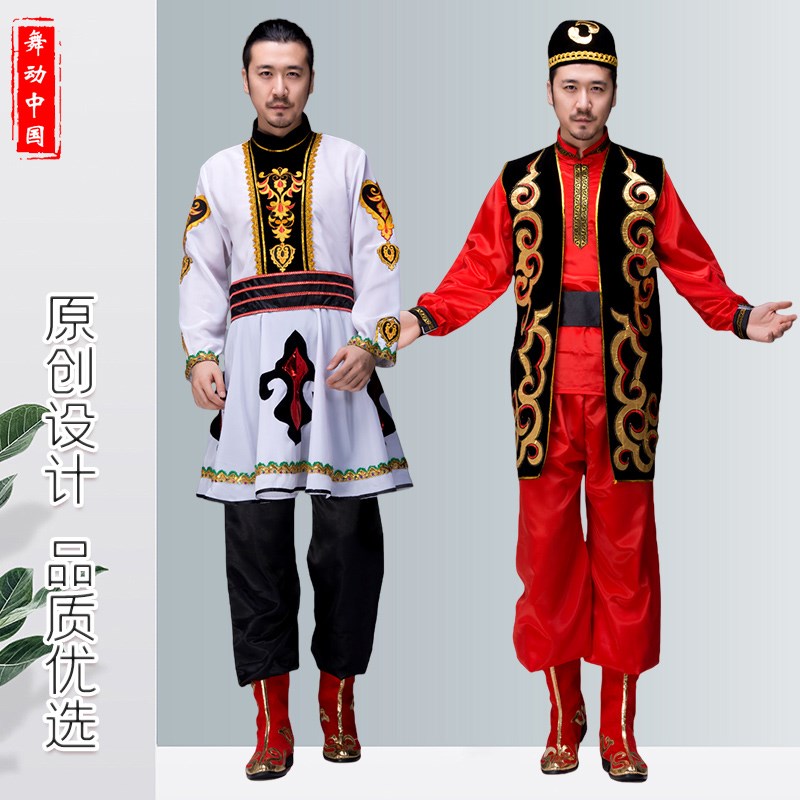 速发蒙古装蹈演出服成人男蒙古族服筷表演艺考练功服摔跤舞子舞表