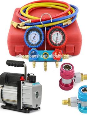 义乌1.5升/4CFM真空泵/冷媒表组R134R410aR22R407冷媒工具