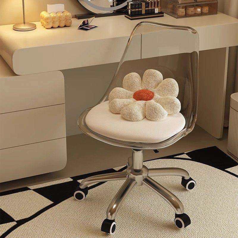 卧室梳妆台女生化妆美甲椅凳子靠背椅子轻奢网红可旋转椅家用