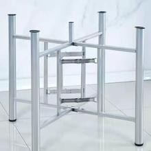 大圆餐桌支架钢化玻璃底座加厚铁艺定制伸缩架子圆形四脚折叠桌