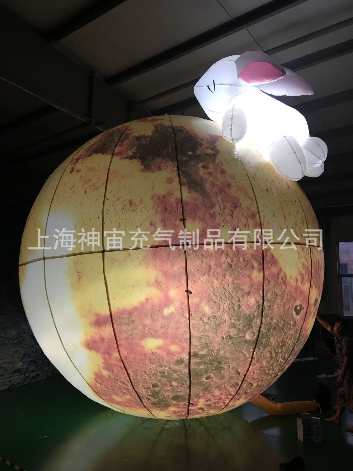 充气发光月亮玉兔月球灯气模玉兔充气月球大型仿真月亮中秋节