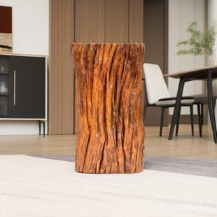 实木树桩墩子原木凳子根雕花架天然小圆木墩边几茶几桌凳老木头J*