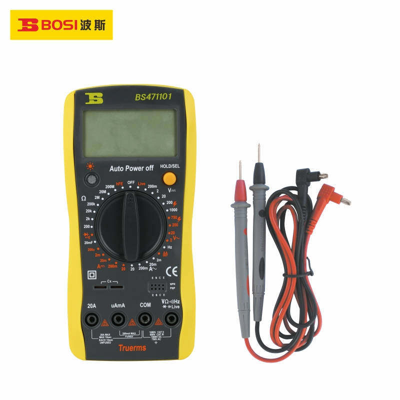 波斯工具3位半带背光自动关机数字万用表BS471101