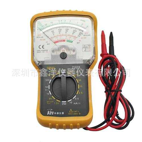 科泰KT7005指针式万用表,手动量程,一体化设计带保护套