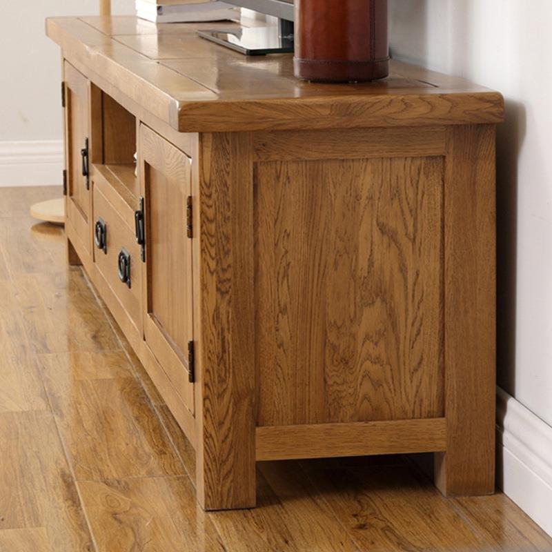 实木电视柜全实木现代简约小户型客厅家具白橡木美式胡桃木色