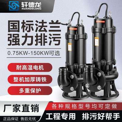 潜水泵家用220V小型抽水泵高扬程抽水机化粪池抽粪排污泵泥浆泵