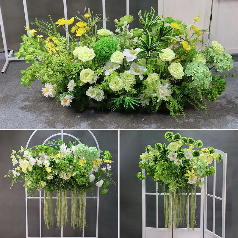 婚庆仿真韩系装饰花艺绿植绢花森系婚礼堂背景布置绢花造景成品花