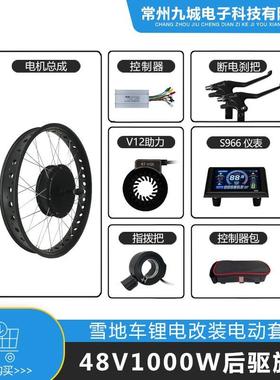 雪地车助力改装套件48V1000W后驱旋飞，JN30A+LCDS966彩屏仪表