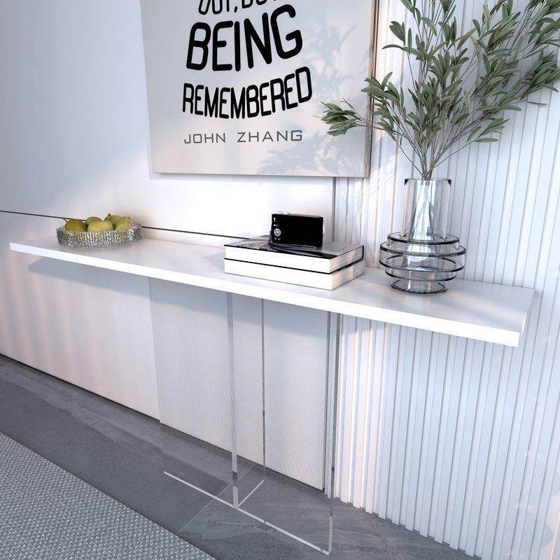 轻奢亚克力玄关桌子入户靠墙中式实木艺术简约现代柜子超窄条案