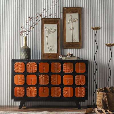 美式复古实木玄关柜入户门厅餐边柜小户型家用黑色柜子设计师边柜