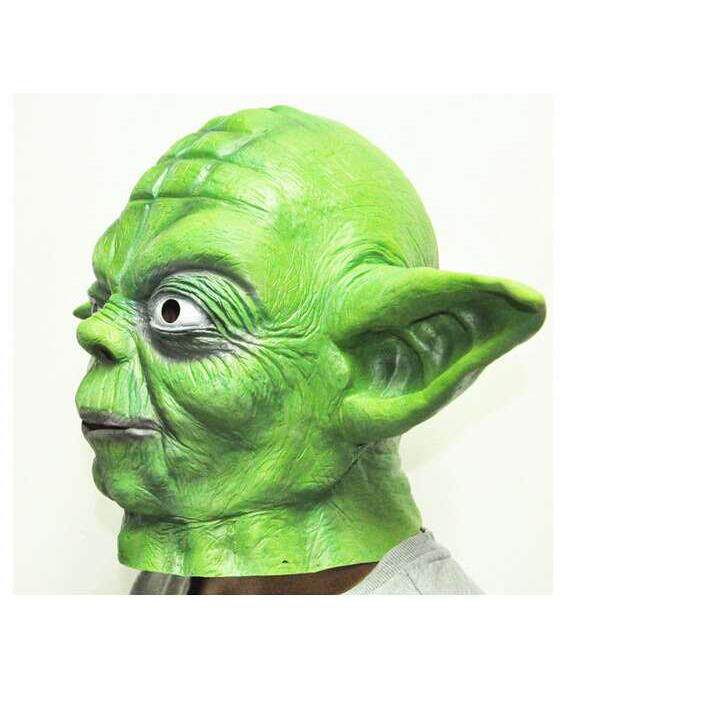 星球大战尤达大师绿色成人乳胶头面具万圣节/道具