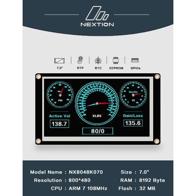 NX8048K070 7寸人机交互界面HMI增强型英文版