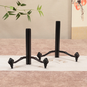 红木盘子托架实木瓷盘摆盘普洱茶饼展示架子平安扣摆件工艺品架子