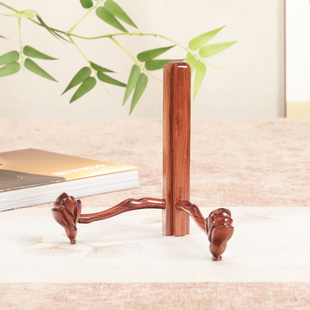 红木非洲酸枝玉兰花茶饼架可拆卸磁盘展示架创意支架汉白玉磁盘架