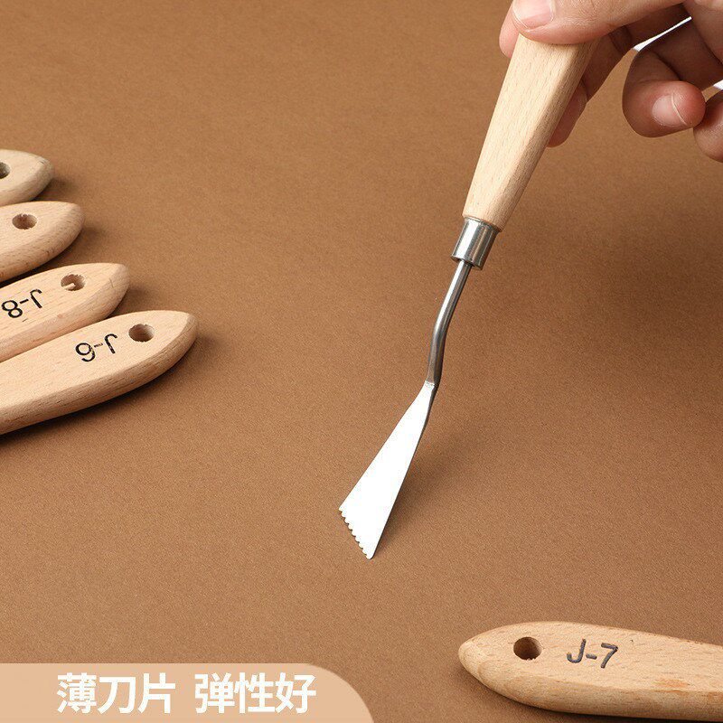 现货速发油画美术调色绘画工具油画刀刮刀调色刀木质异形