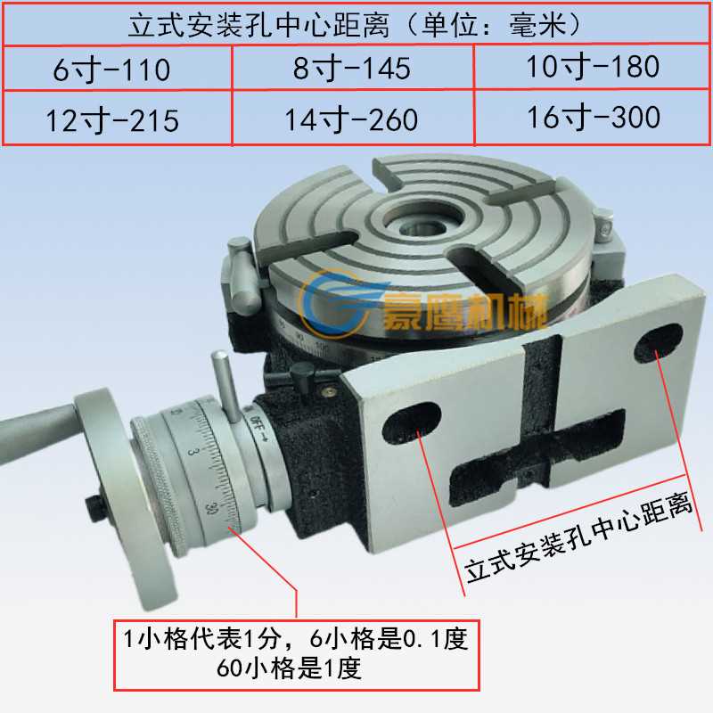 现货速发。高精横度立卧两用分度盘铣床回转工作台立分度盘手动旋