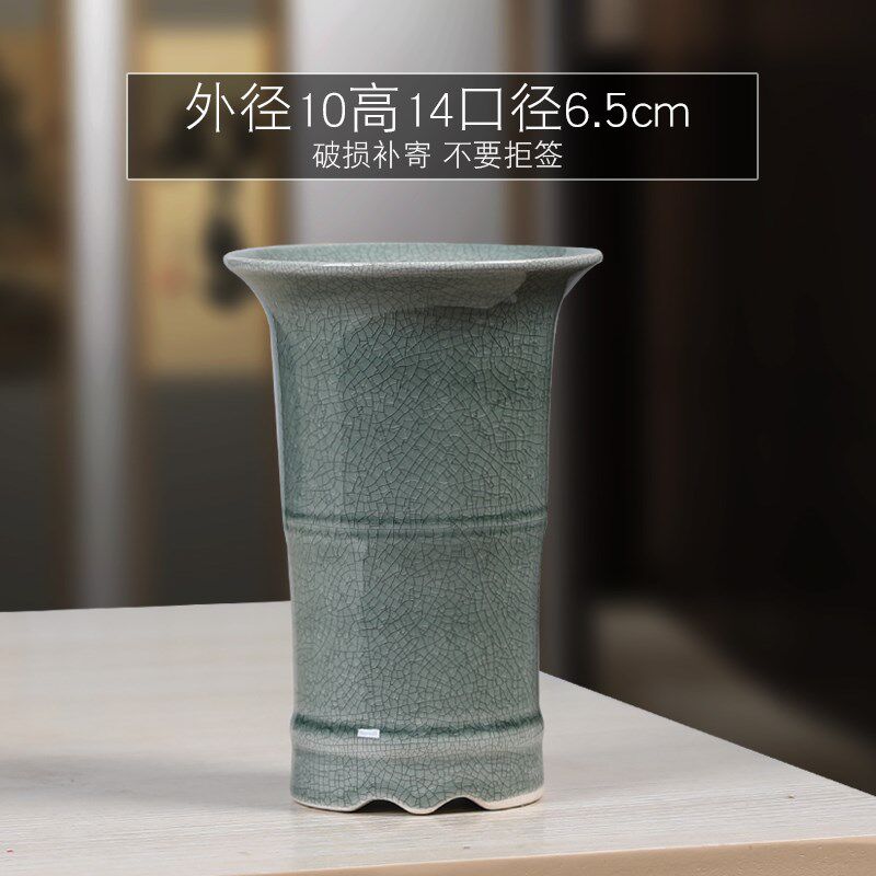 现货速发哥窑紫砂多肉绿植花盆简约有孔透气室内客厅虎须文竹菖蒲