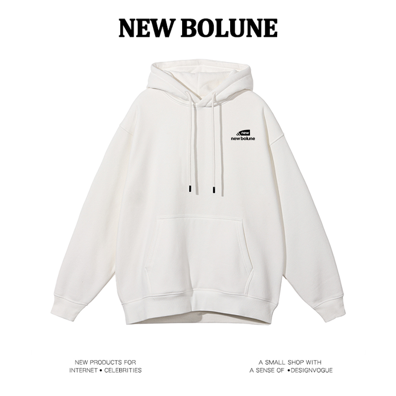 NEW BOLUNE/新百伦官网美式帽衫潮流运动休闲宽松情侣重磅卫衣