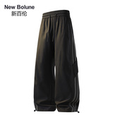 冲锋裤 NEW 子 条纹休闲裤 男春秋潮牌宽松直筒裤 BOLUNE 新百伦美式