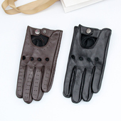 薄款 山羊皮手套男士 夏季 机车开车复古摩托车哈雷骑车驾驶触屏手套