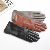 小山羊皮手套女冬保暖羊毛内里骑车开车薄款 修手纯羊皮触屏皮手套