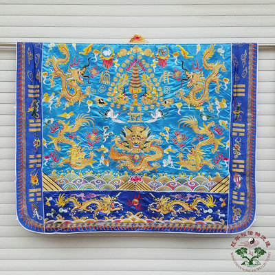 速发服装道 线用品法衣道袍 法大五龙金器法衣 五龙降衣天蓝色