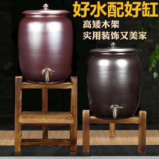 陶瓷储水罐家用纯净水桶带龙头大号麦饭石水缸40斤装 泡茶水壶酒坛