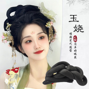 汉服假发包一体式软底唐风发髻贵妃造型头饰盘发百搭可变形软发包