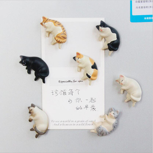 浮生日记 小懒猫！6个装冰箱贴留言墙贴创意可爱睡眠猫家居装饰