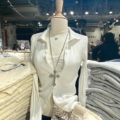 花纹十字架项链长款 毛衣链百搭装 饰品配饰男女生通勤开学生日礼物