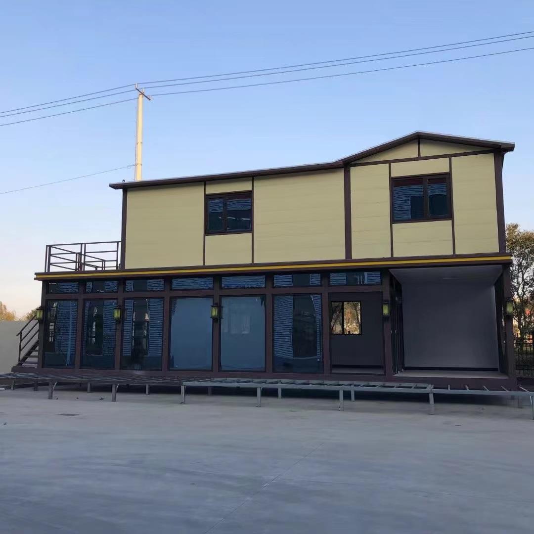 金属雕花板移动集成房屋豪华隔热阳台轻钢别墅阳光房钢结构二层