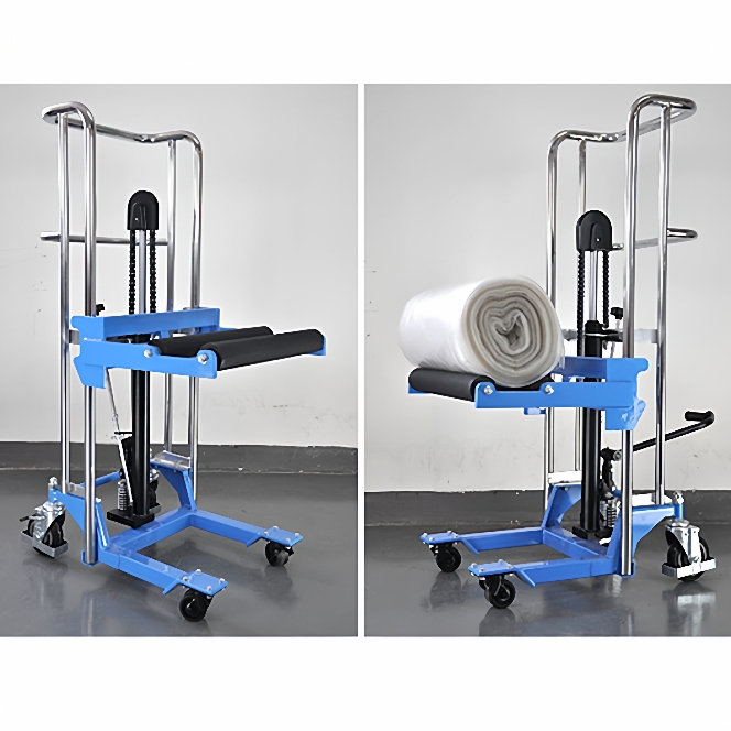 卷膜上料滚筒液压堆高车PFG4120圆形物料旋转滚轴升降车