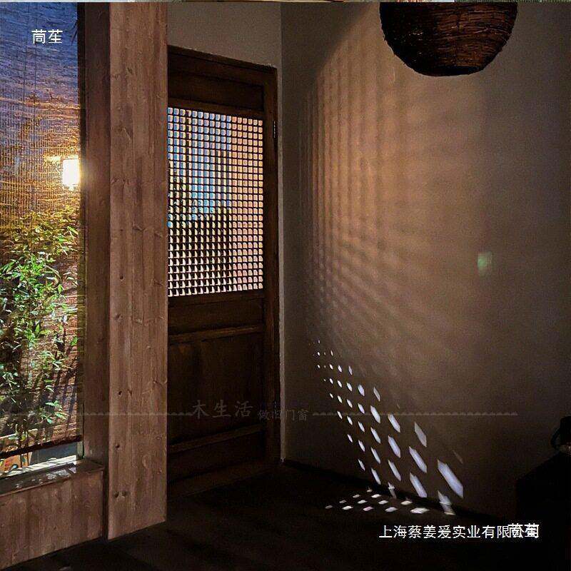 东阳木雕中式仿古门窗实木花格做旧复古门茶室包厢门木门花窗