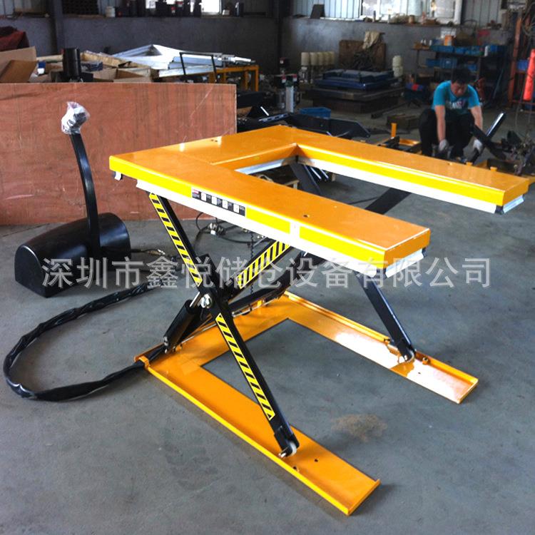 U型电动升降平台1吨固定超低型电动升降台E型液压升降机