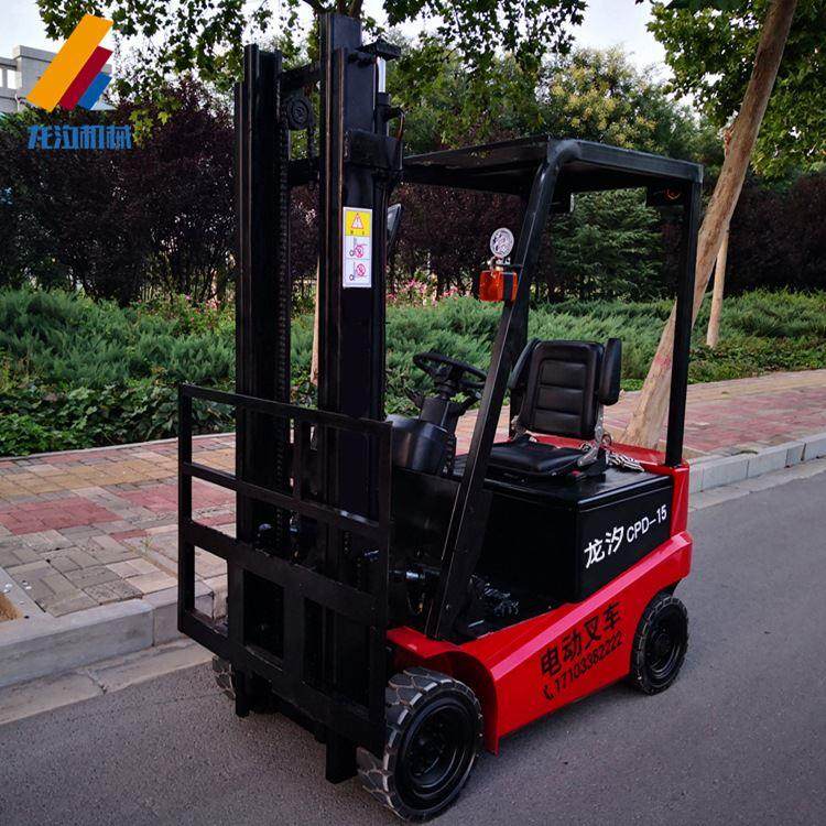 河北龙汐电瓶叉车迷你小型电动叉车1吨全电力液压四轮电动叉车
