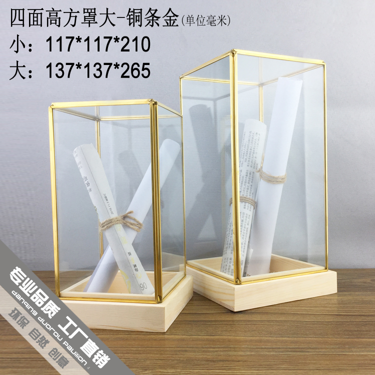 速发创意玻璃罩子摆件客厅玄关酒柜几何花房摆设样板房家居装饰品